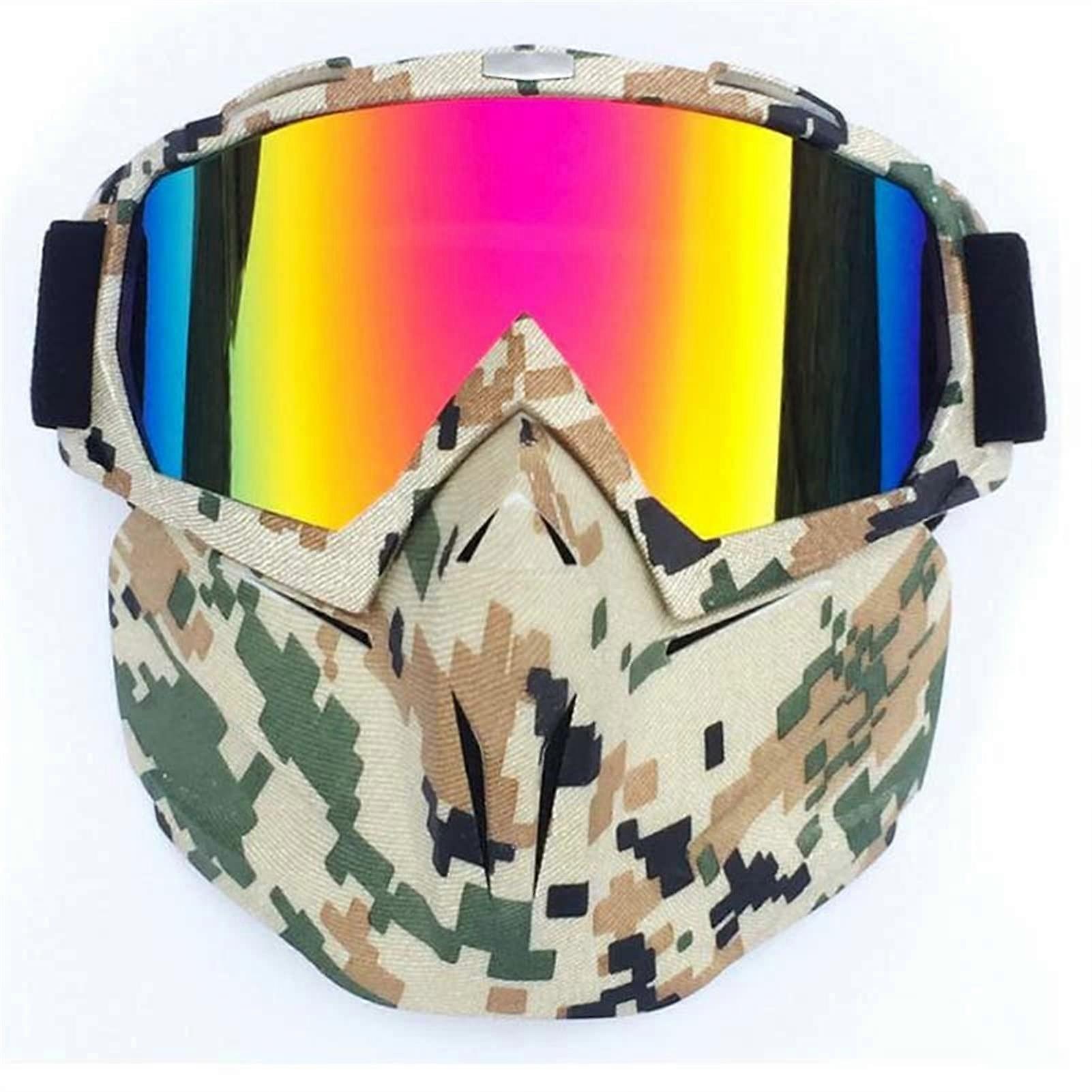 Motocross Goggles Vintage Motorcycle Shark Helmet Goggles Motocross Helmet Glasses Retro Windproof Open Face Helmets Goggles Mask (Color : A7)