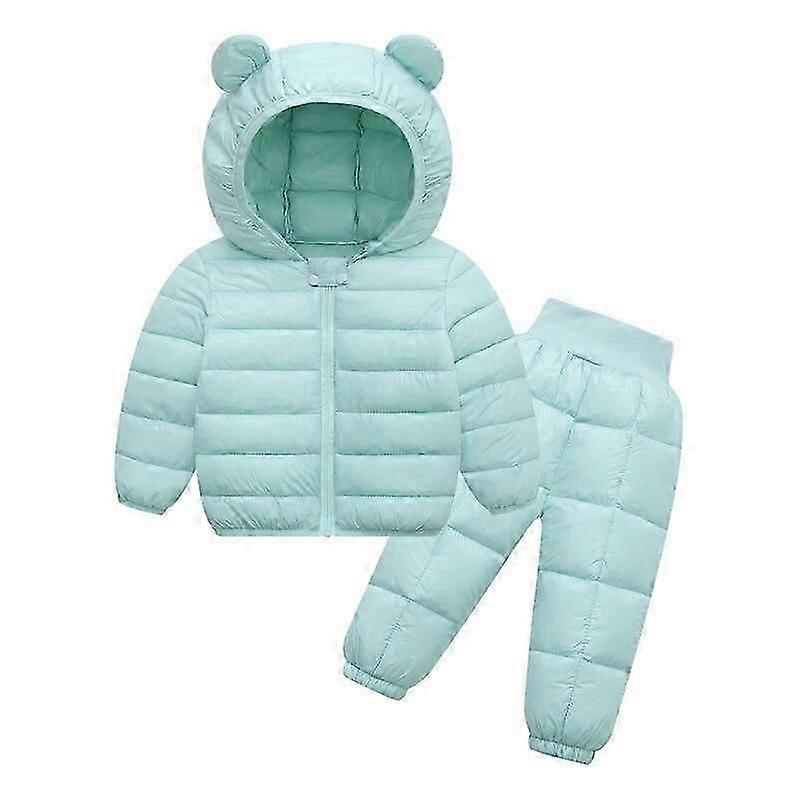幼児冬の赤ちゃんの子供服セット暖かいフェイクダウンジャケットの服セット子供子供のスノースーツコートベストパンツオーバーオール子供服セット