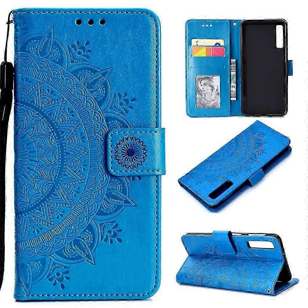 Imprinted Mandala Pattern Wallet Leather Flip Back Case Compatible For  Galaxy A7 (2018) A750