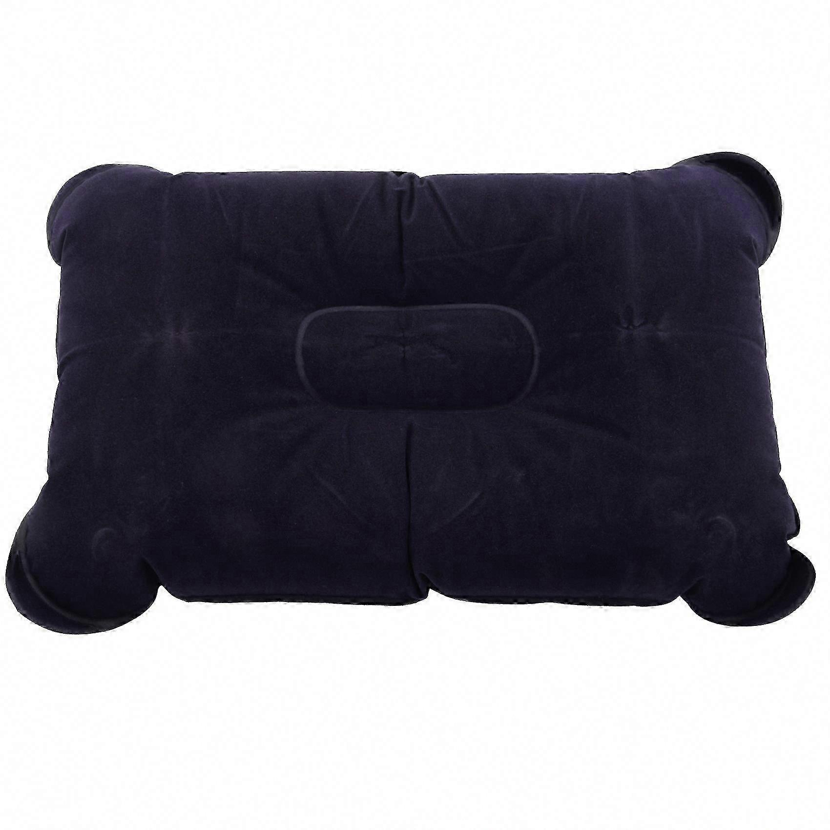 Portable Inflatable Travel Pillow for Airplane, Hotel & Outdoor Use - Double Sided Flocking Cushion