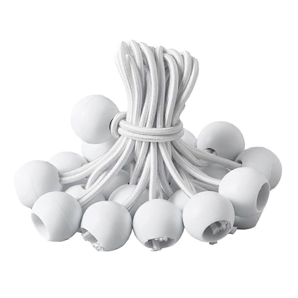 Bungee Cord Ball White Outdoor Tent Garage Roof Wall Pipe Stretchable Fixing 50Pcs