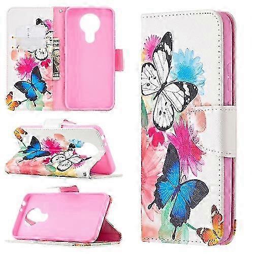 For Nokia 3.4 Colored Drawing Pattern Horizontal Flip Leather Case