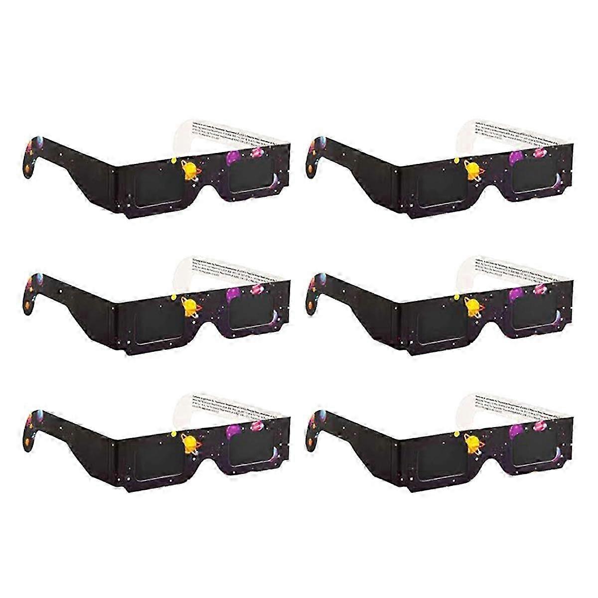 6 Pack Paper Glasses Eclipse Shade for Direct Sun Viewing Safe Shades for Direct Sun Viewing