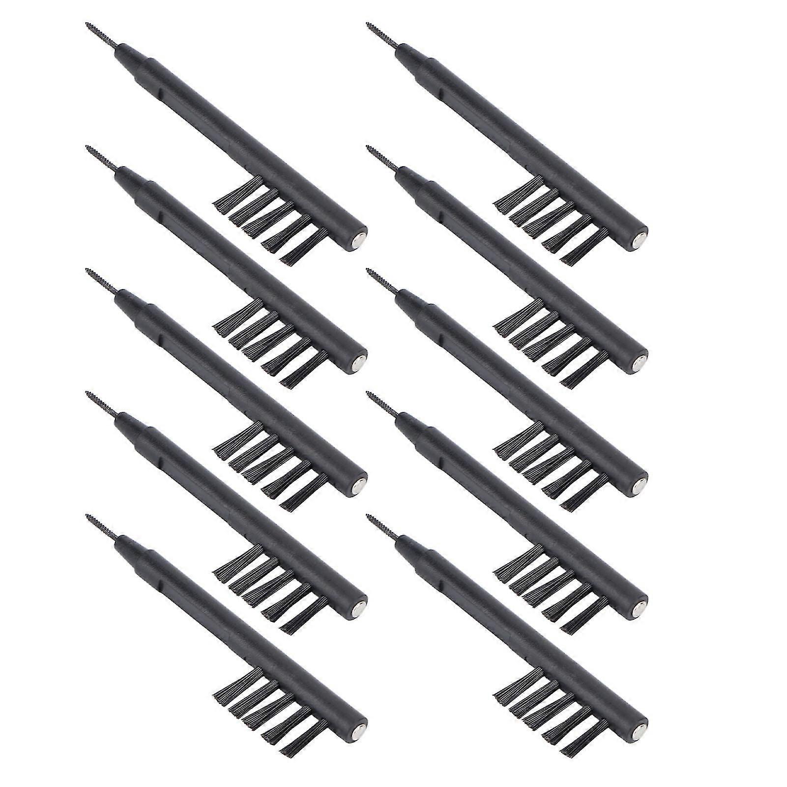 10Pcs/Set Hearing Aid Amplifier Cleaning Brushes with Magnet Earplug Wax Loop Debris Cleaner for Earbuds Headphones