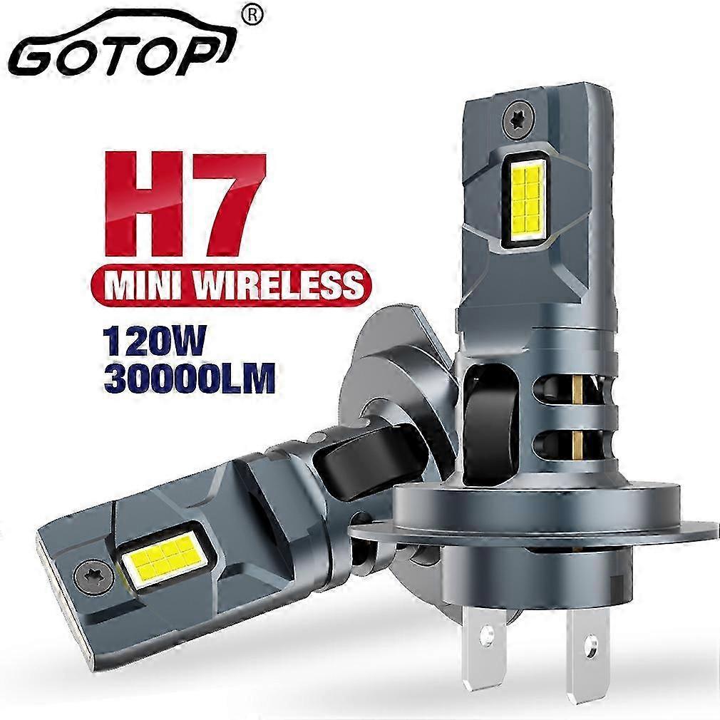 2pcs H7 Turbo Led H7 Powerful LED Headlight Bulb Mini Wireless CSP ...