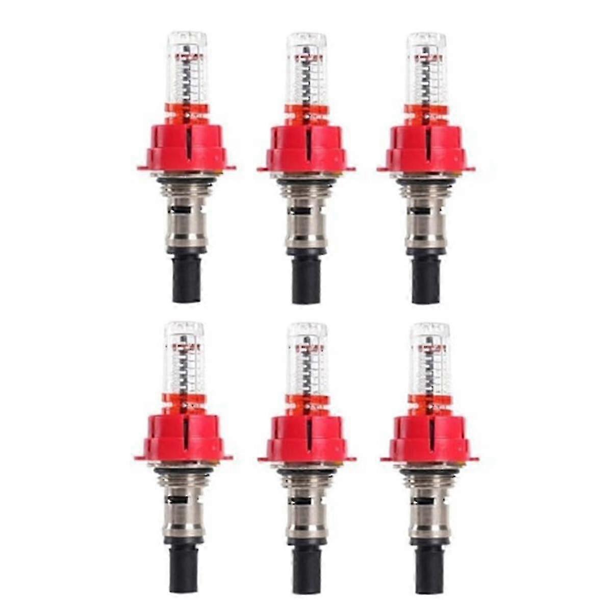 Visual flow regulator for underfloor heating - 6 piece manifold meter set with precise control