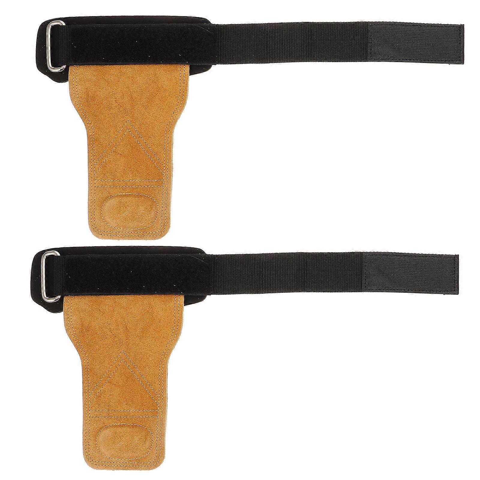 Durable Weight Lifting Grip Straps for Replacement Brown SBR PU Material Supports Wrist Stability 2pcs