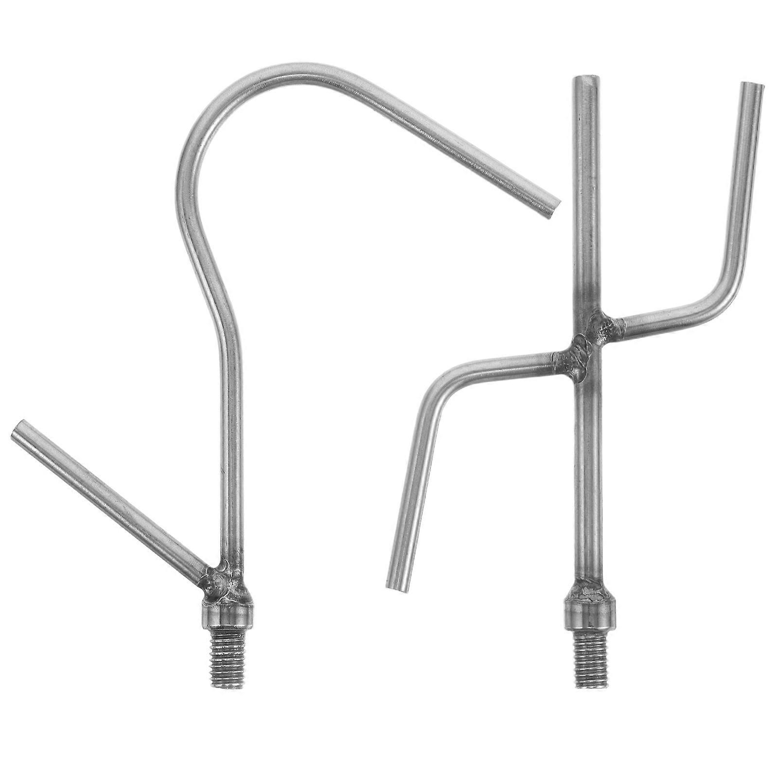 Hemoton 2pcs Telescopic Clothing Hook with Replacement Hooks for Clothes Rod End Hook