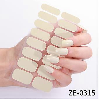 Pure Color Simple Nail Polish Film Stickers, Full Coverage Nail Art Stickers, 16 Fingers with Nail File