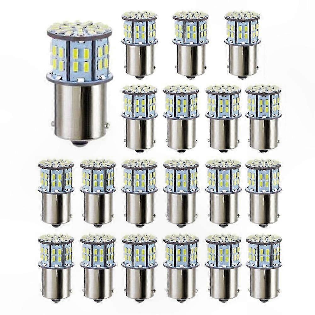 لمبات إضاءة LED 20 عبوة ، سوبر برايت 3014 50-SMD أبيض BA15S 1156 1141 للاستخدام البحري للمقطورة