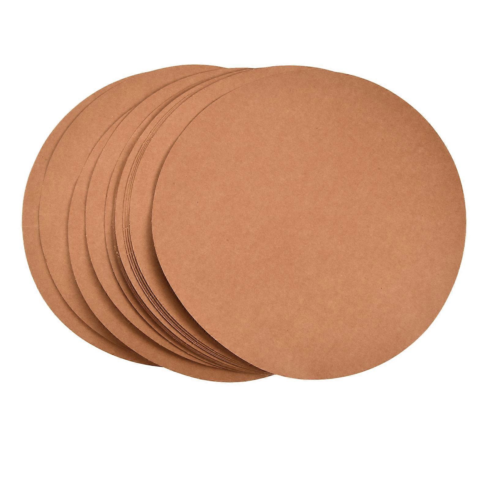 20pcs 14.1in Round Kraft Paper Canvas Boards for Painting