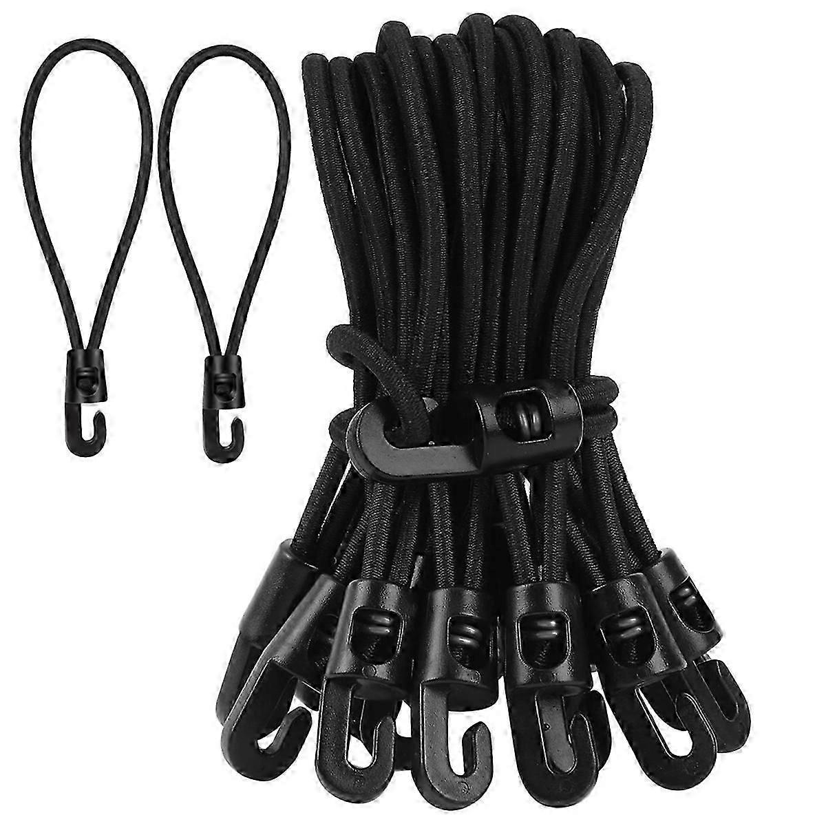 Tensioning Elastic Straps with Hooks, Pack of 20 Expander 10 cm Rubber Tensioner for Tarpaulin Tent