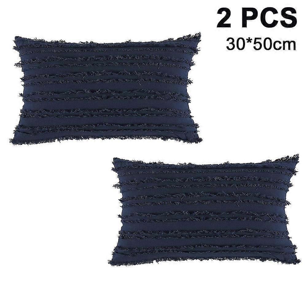Set Of 2 Decorative Cushion Cover With Tassel Fringe
