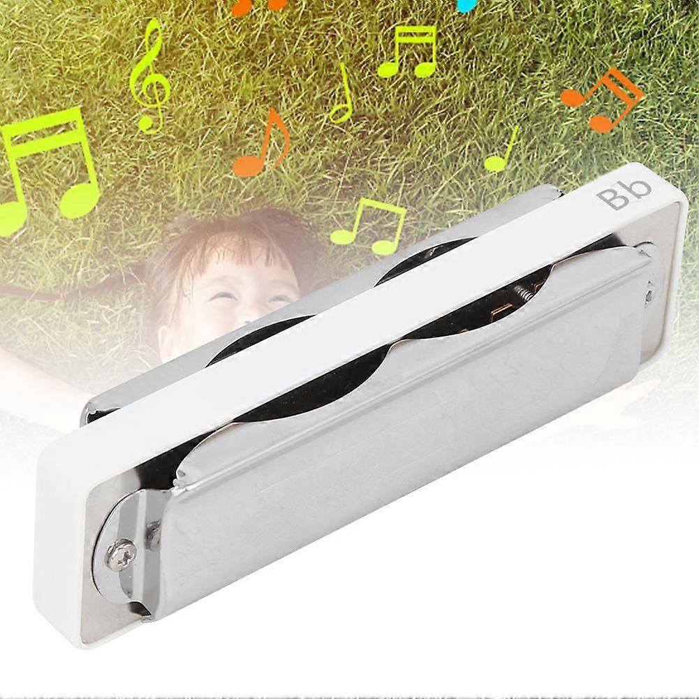 10-Hole Harmonica AM-20D Bb Key Blues Harp White Practice