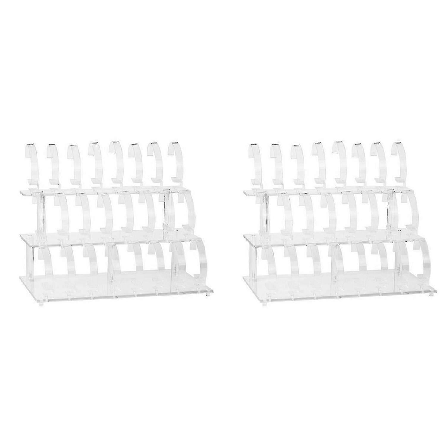 Clear 24 Bits Acrylic Watch Display Holder Stand Rack Showcase Tool
