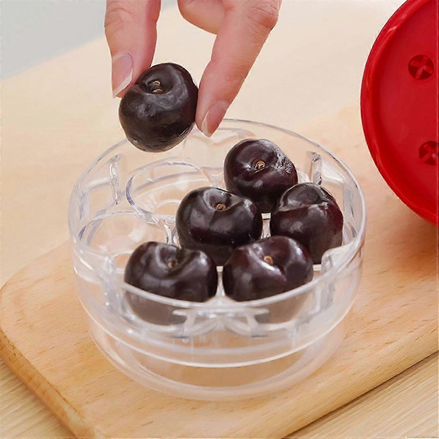 2pcs Cherry Pitter Tool,7 Holes Press Up Cherry Core Pit Remover,Household Portabble Cherry Pitter Machine for Kitchen