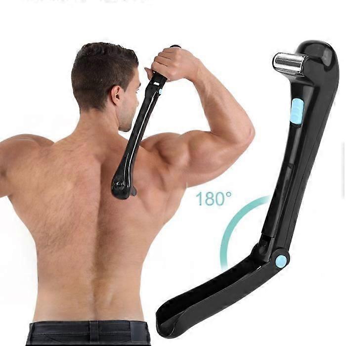 Cordless Electric Back Hair Shaver - Model B3 - Black - Removable and Replaceable Head