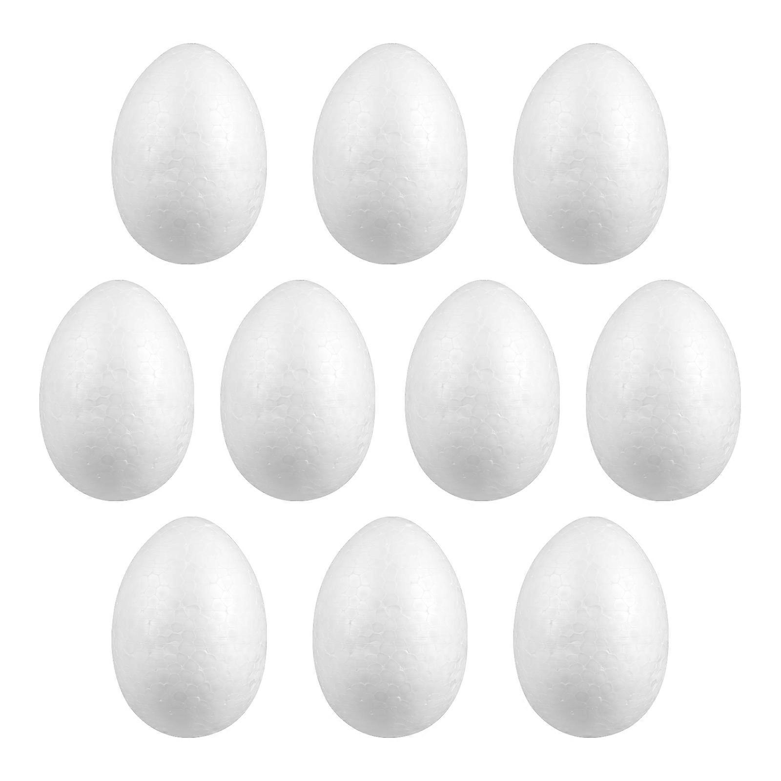 DIY Egg Amosfun Solid Egg Painting for Easter Party 10Pcs White