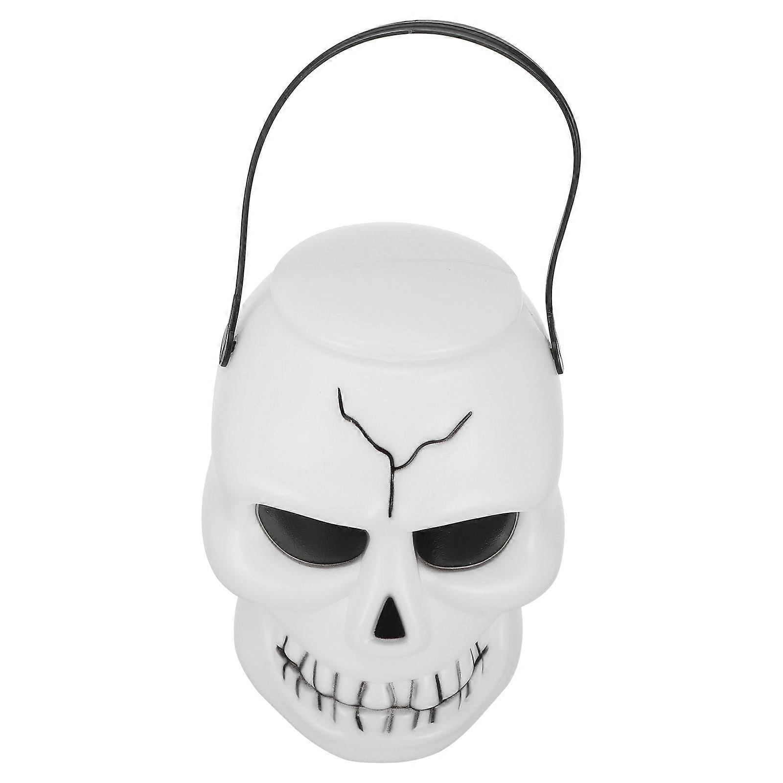 Halloween Candy Bucket Skull Shaped for Storage 3Pcs Plastic Buckets