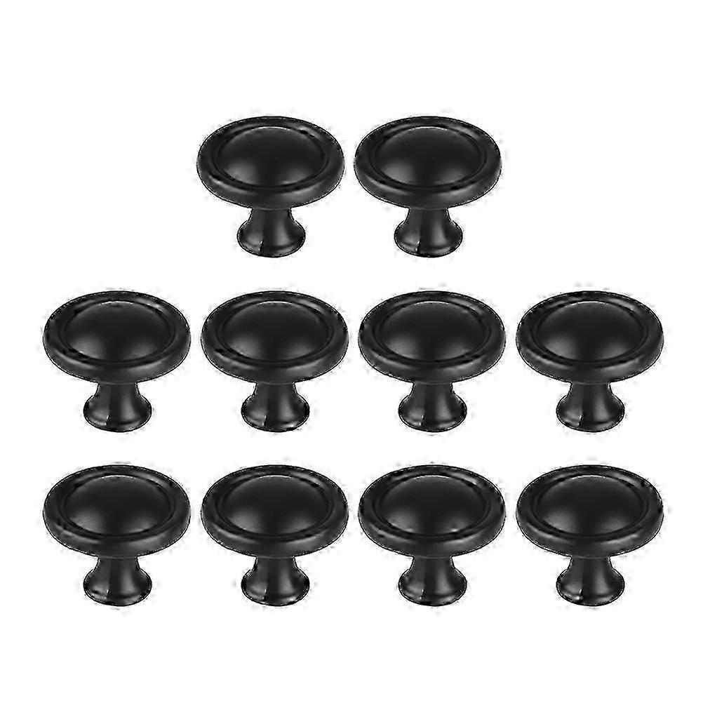 2025 20pcs Door Round Handles Kitchen Cabinet Knobs Cupboard Wardrobe Pull Knobs (Black)