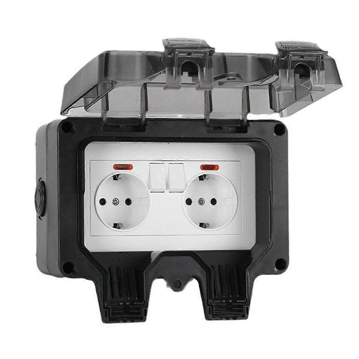 Waterproof Socket Outdoor Wall Power Socket IP66 Waterproof EU Plug