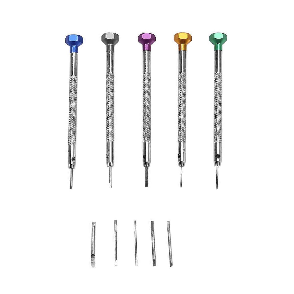 5Pcs/Set 0.8-1.6mm Steel Screwdriver for Watch Repairing Watch Tools