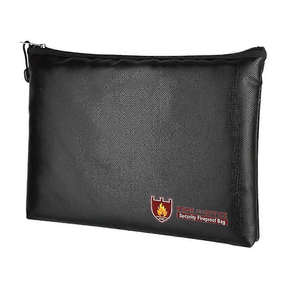 Fireproof Document Bag, Waterproof Zip Pocket, 29x 20cm, Black