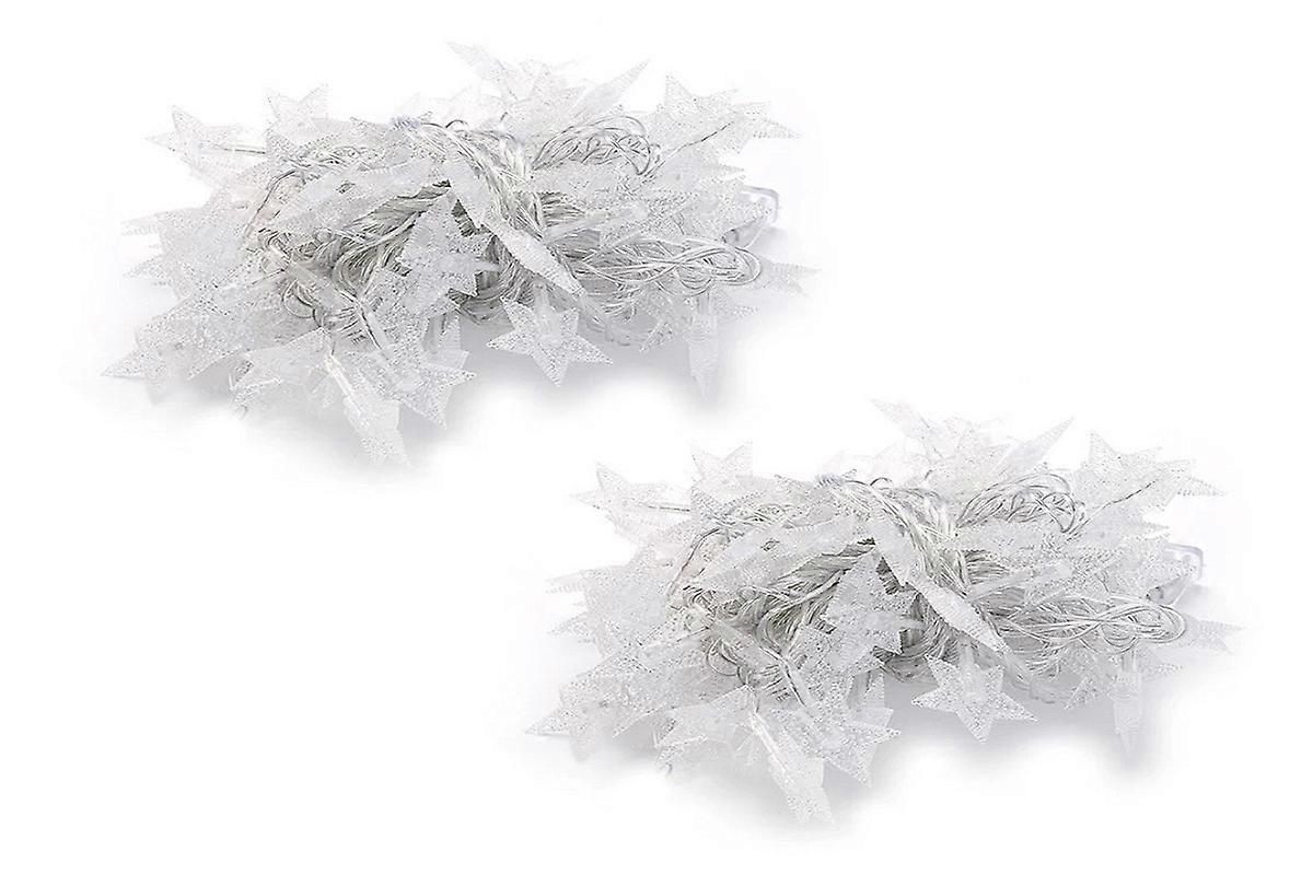 2Pcs 20 LED Star String Lights Fairy Christmas Lights Battery Operated for Party