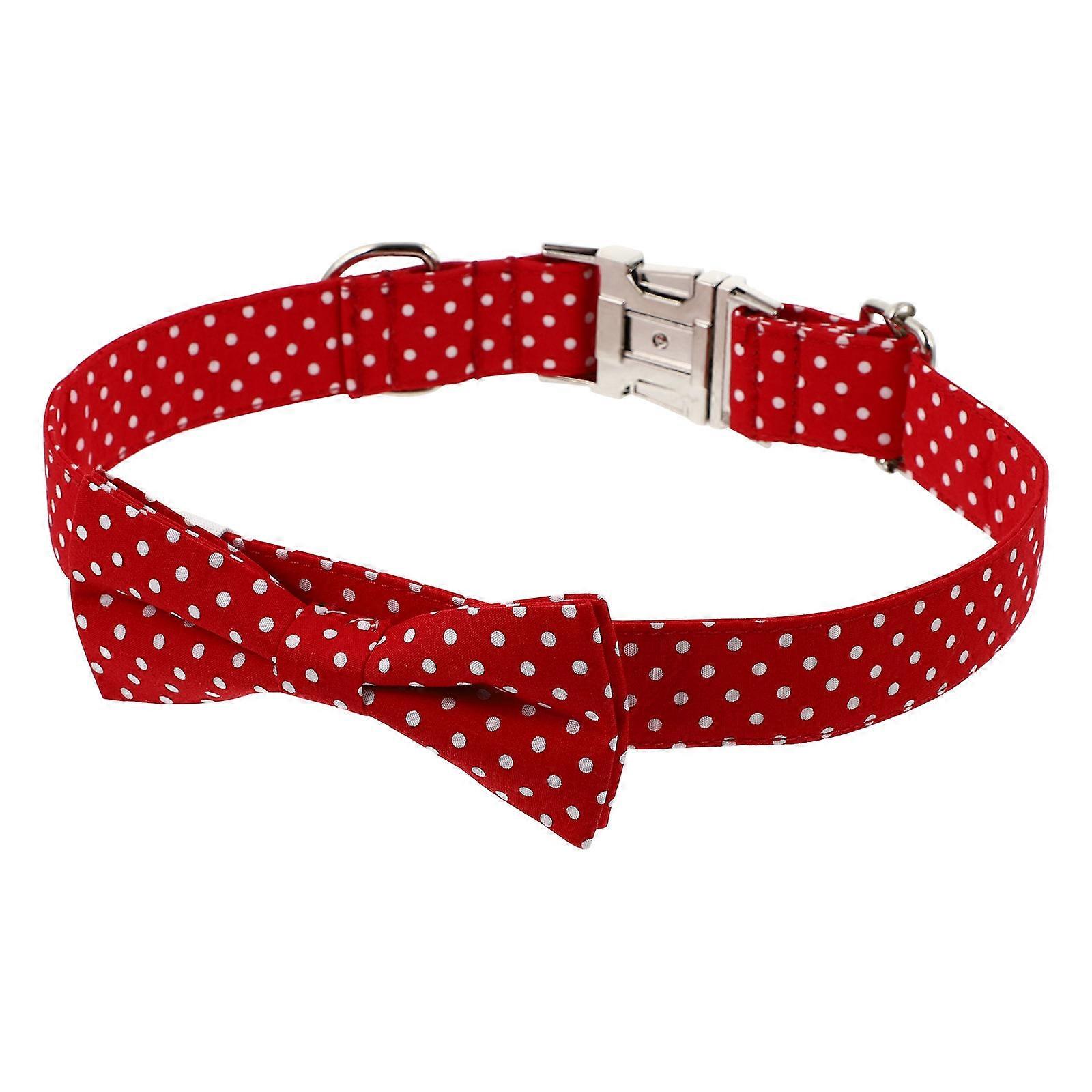 Dot Dog Collar Adjustable Neck Collar for Pet Use 1Pcs Red
