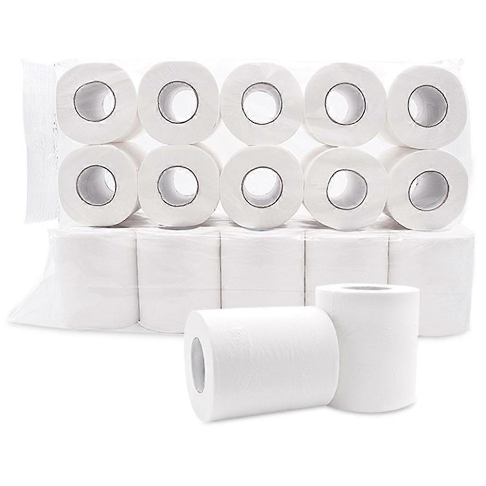 White Wood Pulp Toilet Paper Small Rolls for Hotel 30 Rolls Four-Layer Pack