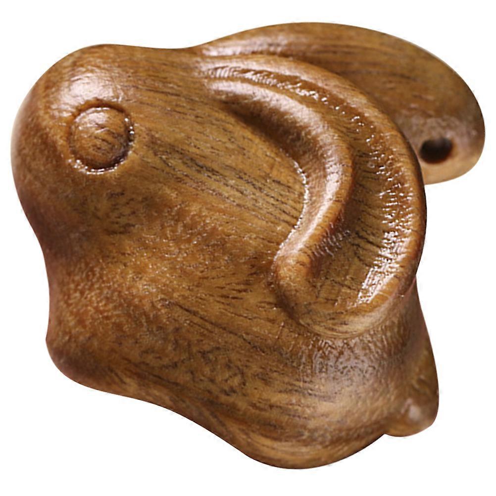 Coffee Wood Rabbit Charm for DIY Key Hanging Ornament 5Pcs Set