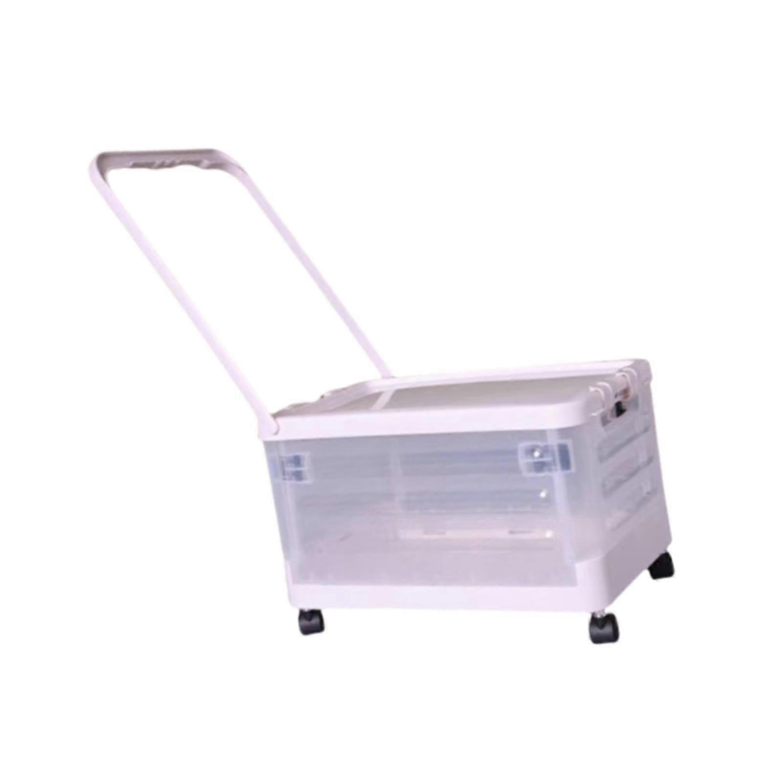 Storage Bin with Wheels and Pull Handle Folding Lidded Car Trunk Storage Box