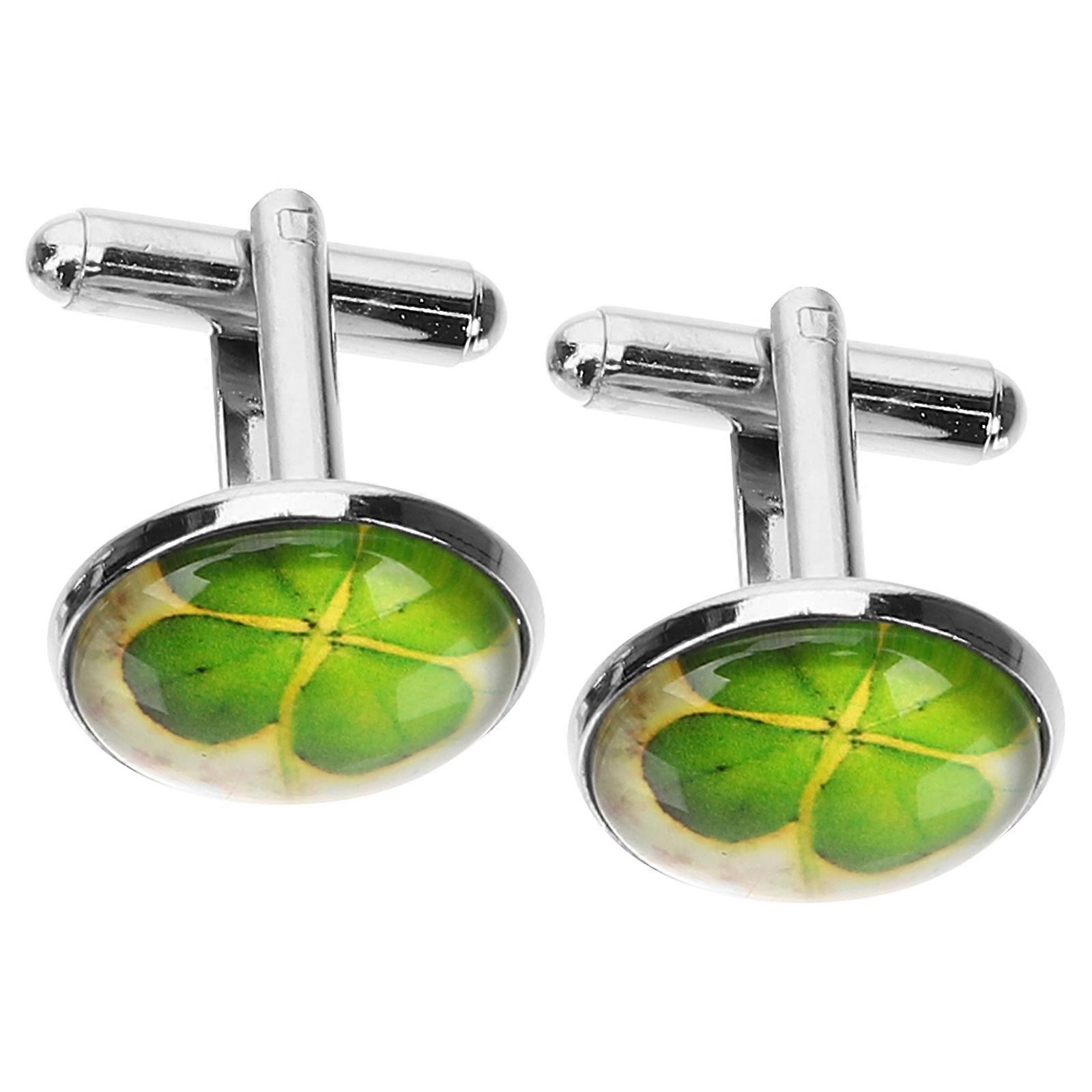 Clover Cuff Links Decorative Cufflinks For Men Formal Wear Banquets High Polished Surface 6Pcs