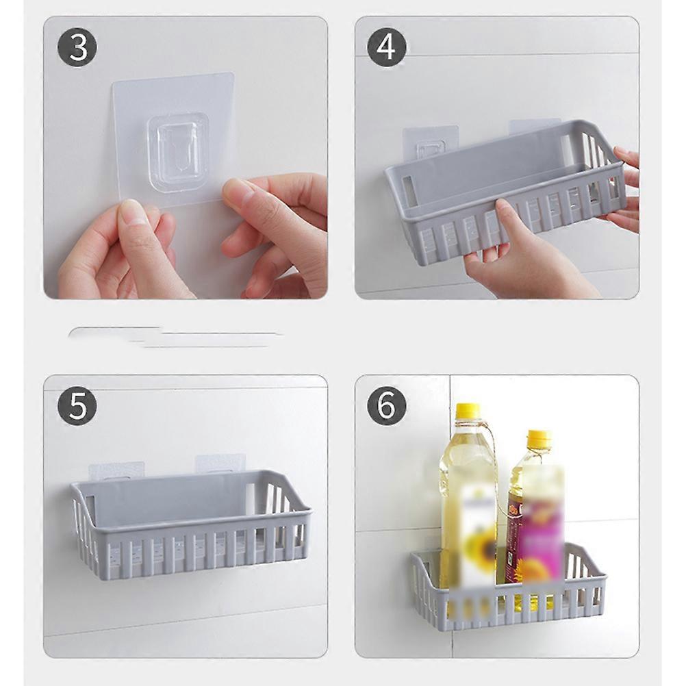 Bathroom Storage Rack for Storage Use 2Pcs Plastic Wall Organizer Grey