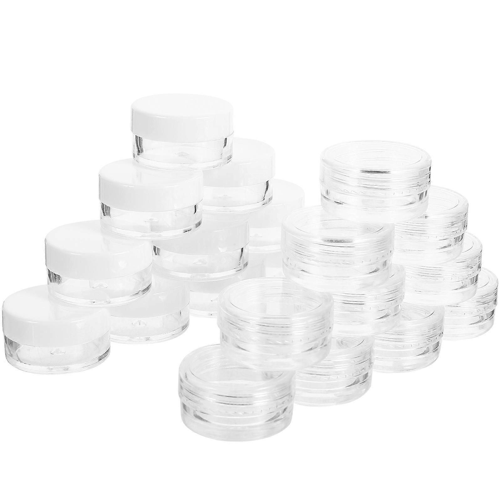 Small Sample Containers Round Shape Facial Cream Travel Case Assorted Color Functional 50Pcs