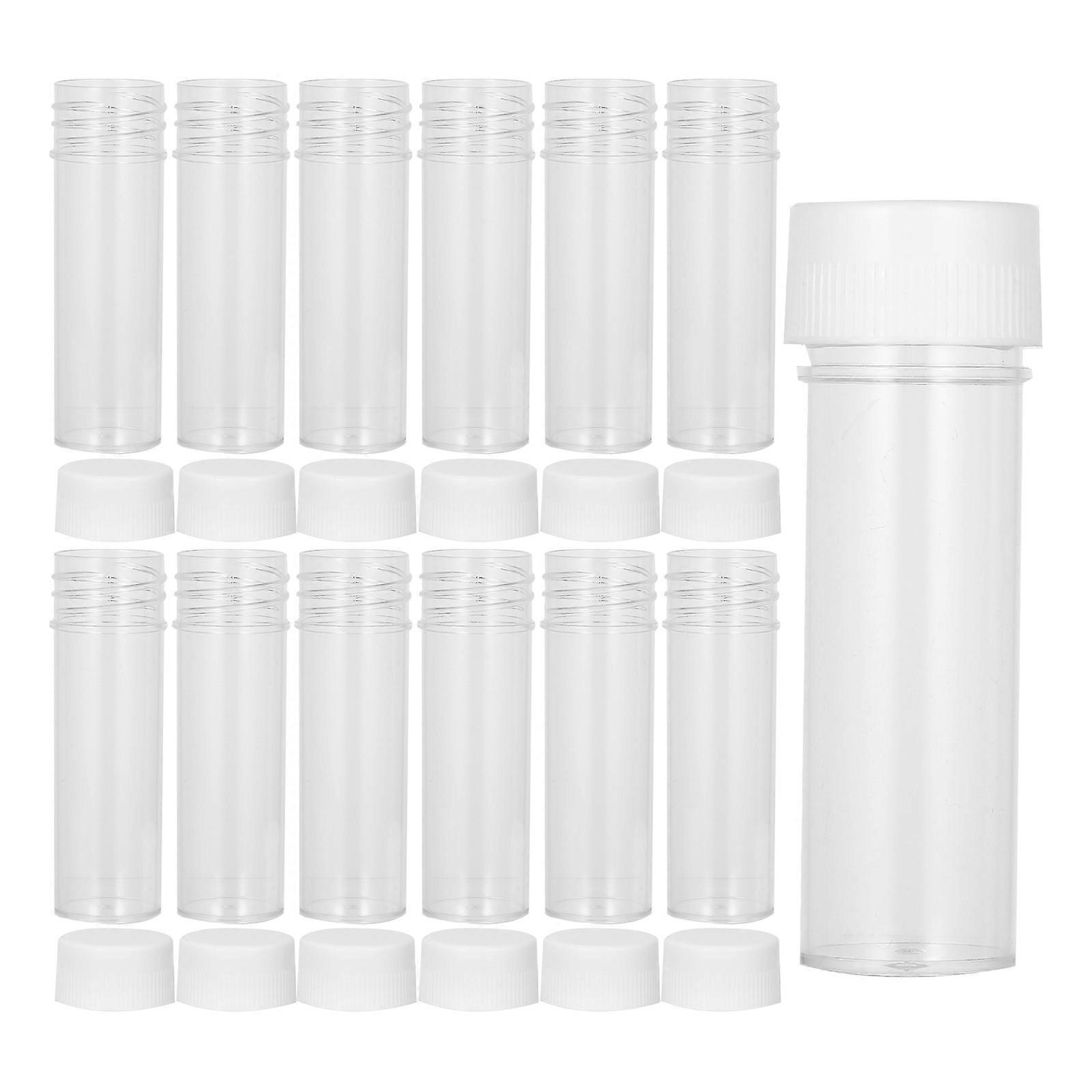 Transparent Plastic Tubes with Cap for Laboratory Use 20Pcs Test Tubes
