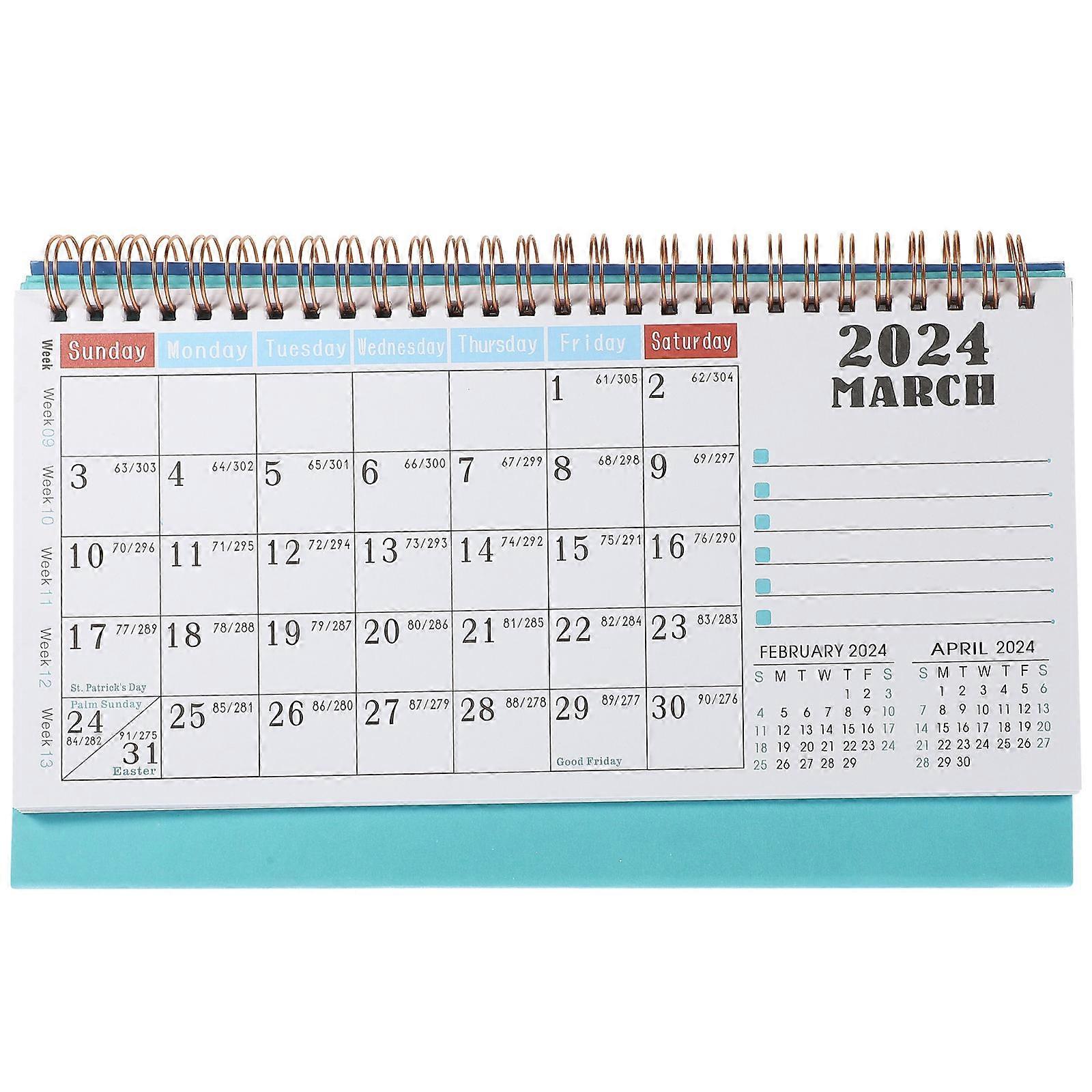 Decorative Standing Calendar 2024 January To 2025 June Home Decoration 9.82X5.89X3.14in To-Do List 1Pack
