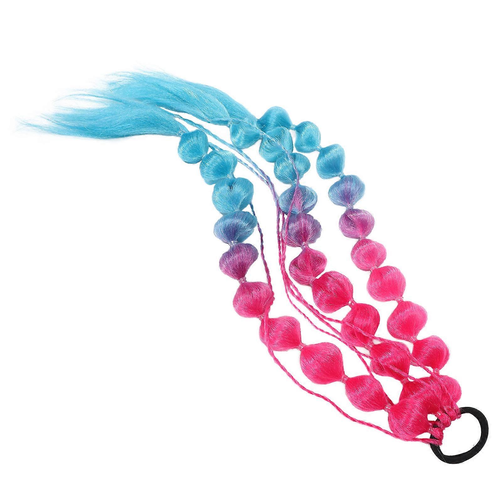 Bubble Hair Extensions 4Pcs Rainbow Design Ponytail Accessories For Girls Cosplay Events Creating Unique Styles