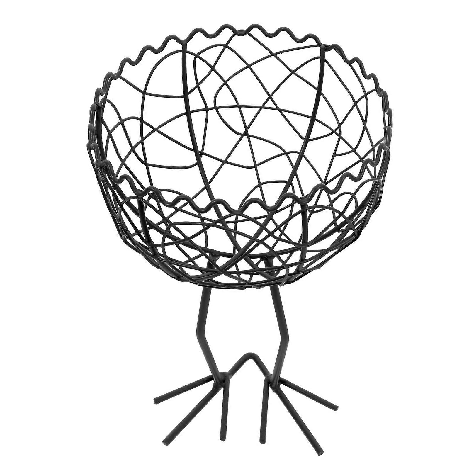 Iron Wire Fruit Basket 3Pcs Rectangular Stylish Black Storage For Kitchen Office Vanity Organization