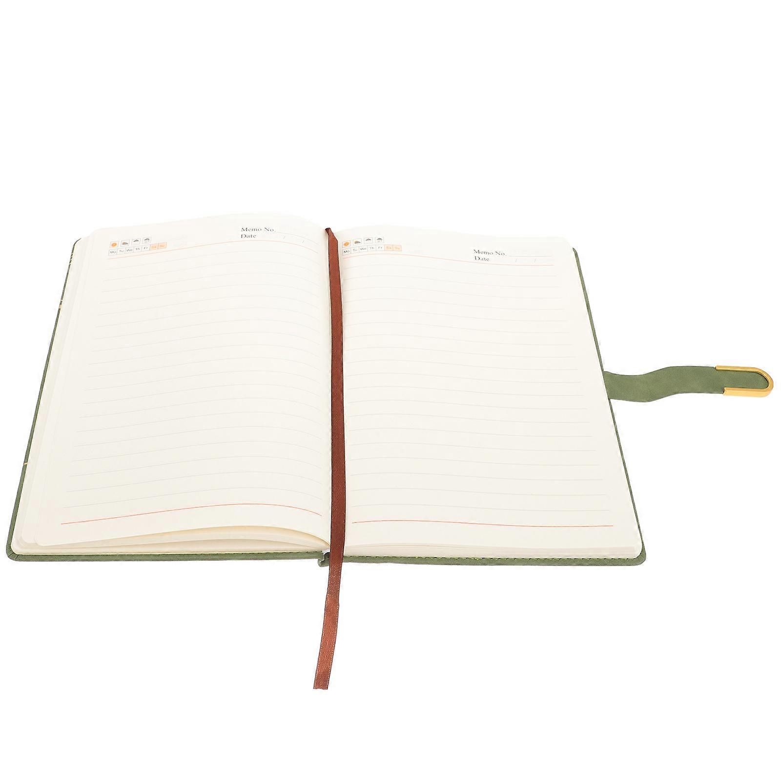 Recording Notepad Planner Notepad for Writing 2Pcs Green Schedule Journal