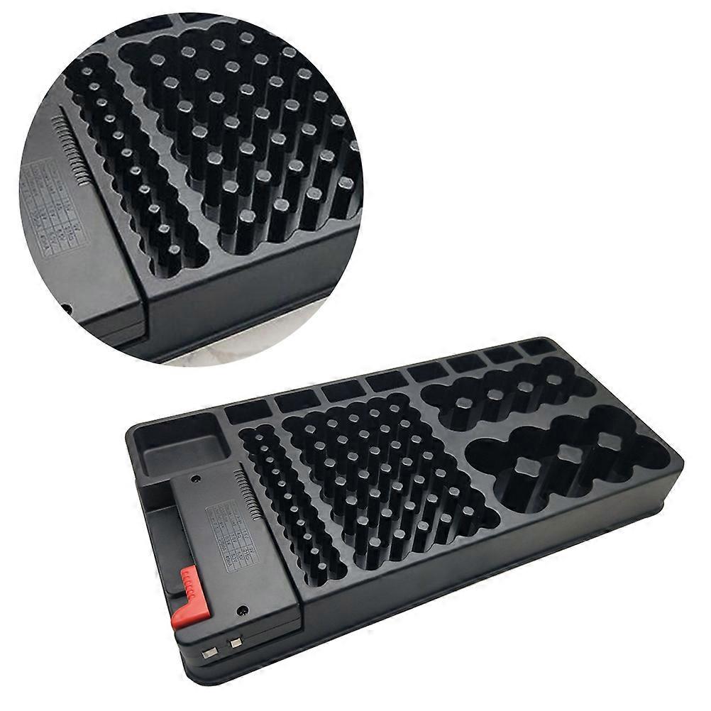 Box Removable Battery Tester for 98Pcs Batteries Black
