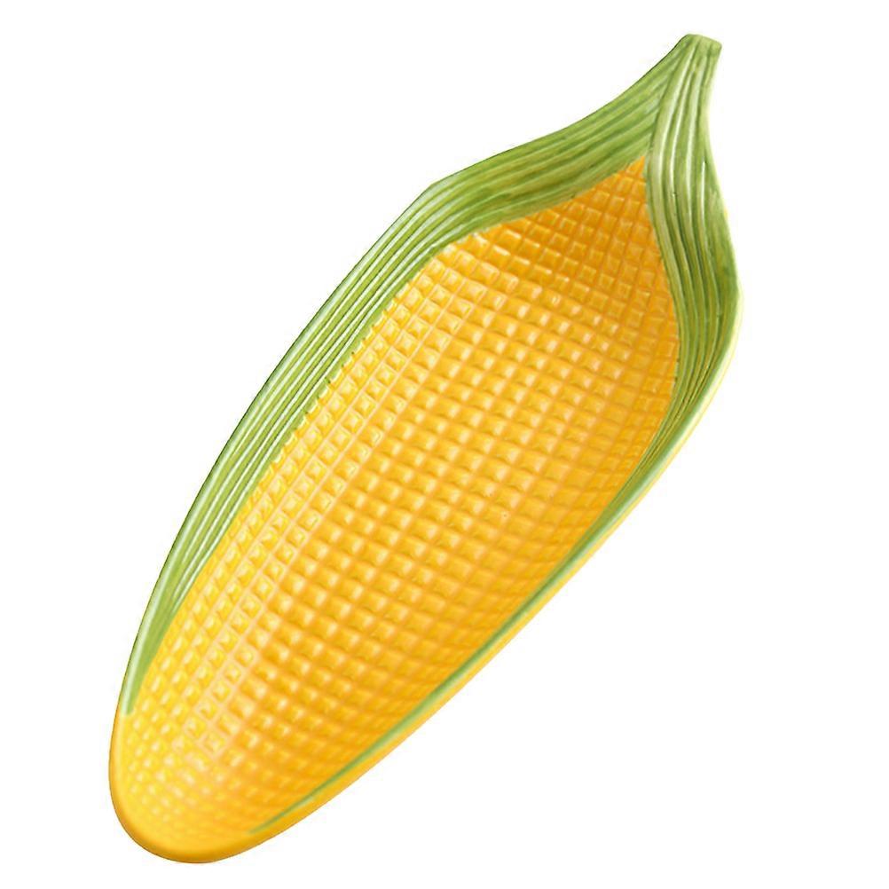 Corn On The Cob Trays Handpainted Ceramic Design For Serving Snacks Multifunctional 24 00X9 50X3 50CM 1Set