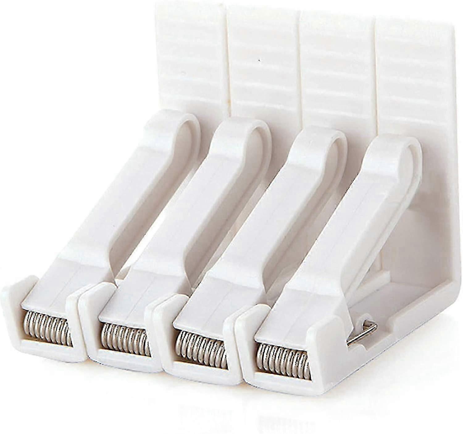 Pack Of 4 Plastic Table Cloth Clips,adjustable High Clamp, Support Desk Thickness Approx 4.5cmwhite - Ya