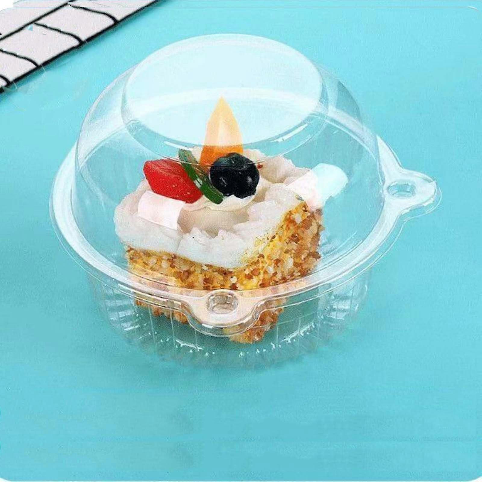 100 Jumbo Muffin Containers Clear Plastic Flip Design Cartoon Shape