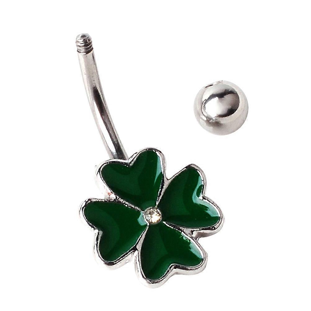 6Pcs Button Ring for Festival Piercing Jewelry Clover