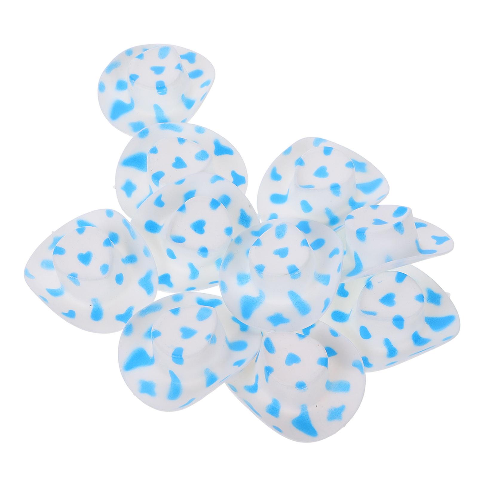 Plastic Mini Cowboy Hat Blue for Party Accessories 10Pcs Set