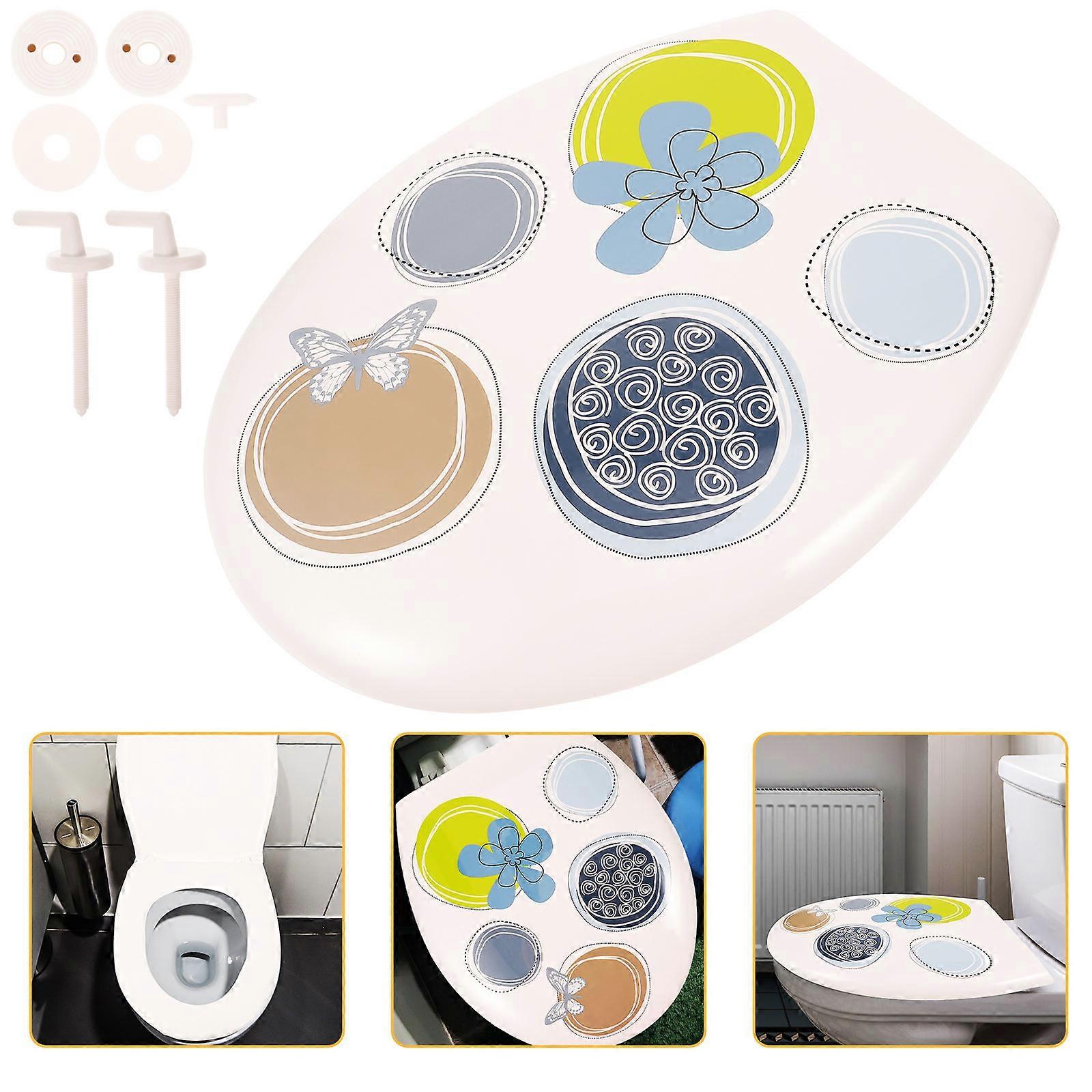 Durable U-Shaped Toilet Seat Plastic Cover For Home Use Assorted Color 17.49X14.34In Easy To Install 2Pcs