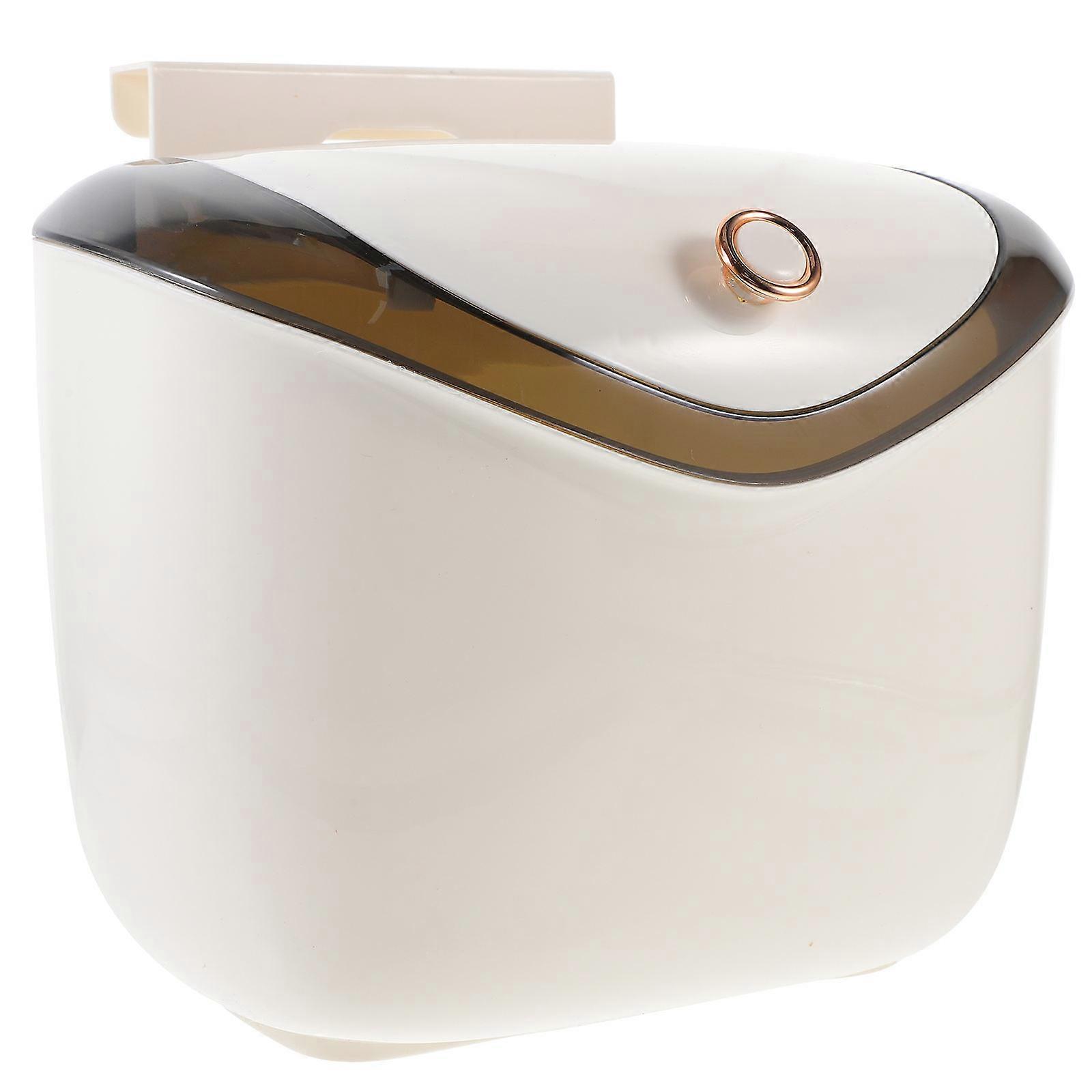 Hanging Kitchen Garbage Can with Lid for Compost Use 2Pcs White