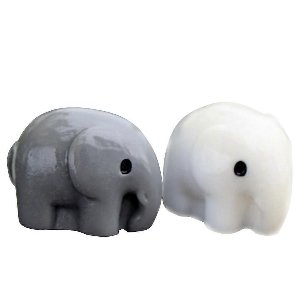 Craft Miniatures Elephant Resin Figures for Decorating 2Pcs Mini Succulent Pots