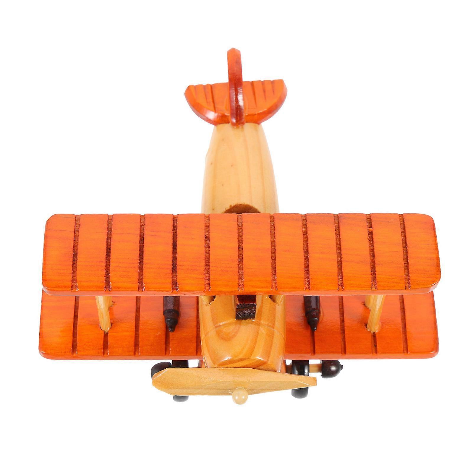 Retro Airplane Model for Home Use 3Pcs Wooden Plane Model Decor
